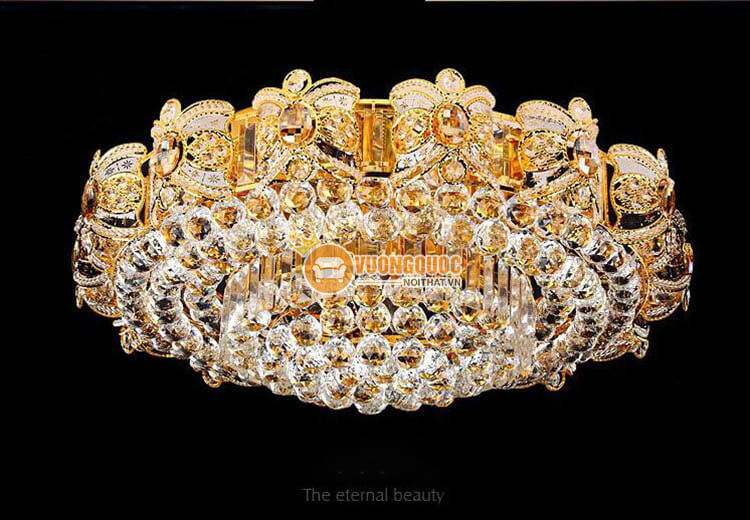 Đèn ốp trần pha lê thiết kế cầu kỳ trang trí phòng khách CM270-7